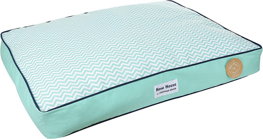 Now House for Pets Teal Chevron Cushion Dog Bed, Large: Machine Washable Dog Bed for Large Dogs by
