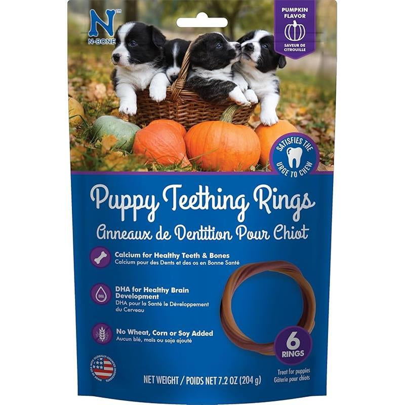 N-Bone Puppy Teething Ring Pumpkin Flavor 7.2 OZ/(6 Pack)