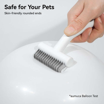 Aumuca Dematting Undercoat Comb Brush for Dogs and Cats - Pet Grooming Rake - Dog Brush for Shedding
